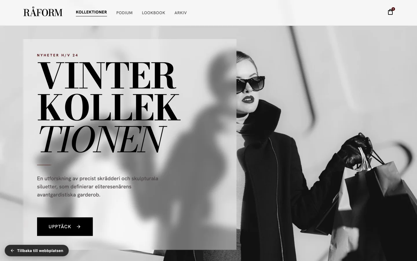 Mockup Råform - redaktionellt modehus