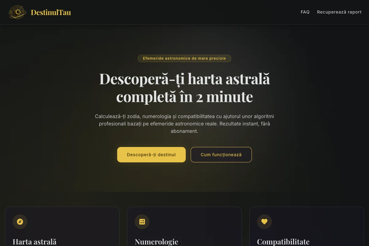 Screenshot destinultau.ro